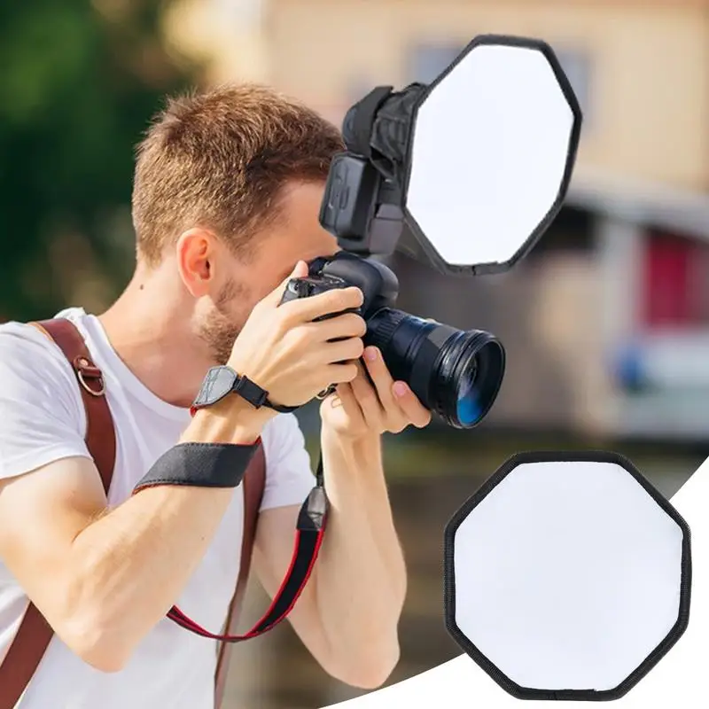 Speedlight Softbox Foldable Camera Flash Light Softbox Octagonal Soft Light Cover Fit For Most Cameras Enhanced Flash Photograph