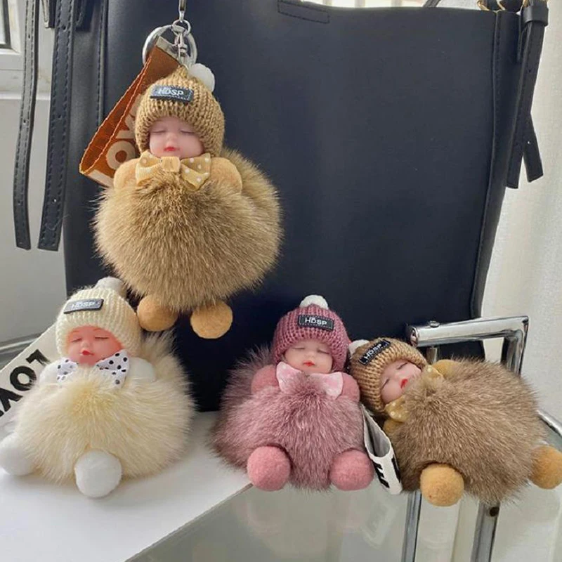 Fluffy Plush Doll Keychain - Cute Bag & Backpack Pendant Gift