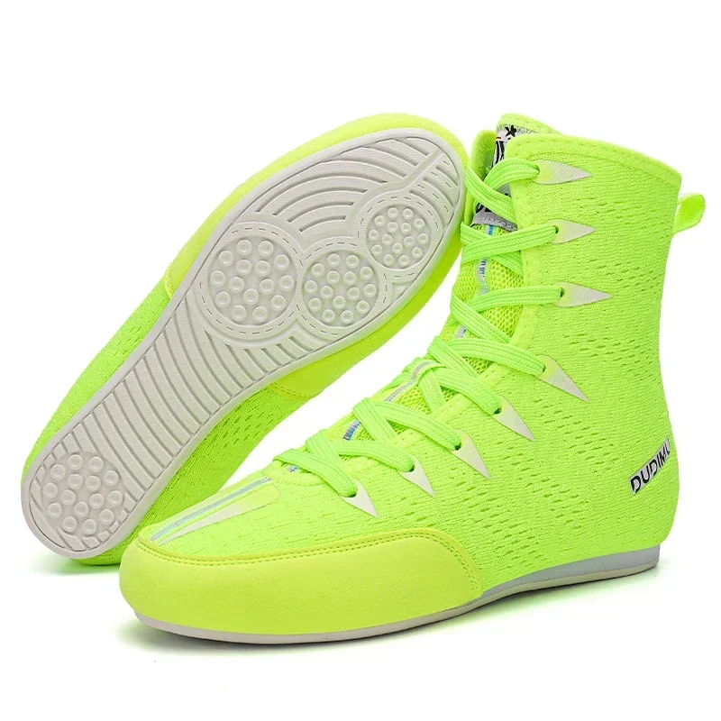 Children's Protective High Top Boxing Shoes Indoor Sports Shoes Youth Pugilism Breathable and Comfortable for Boys and Girls