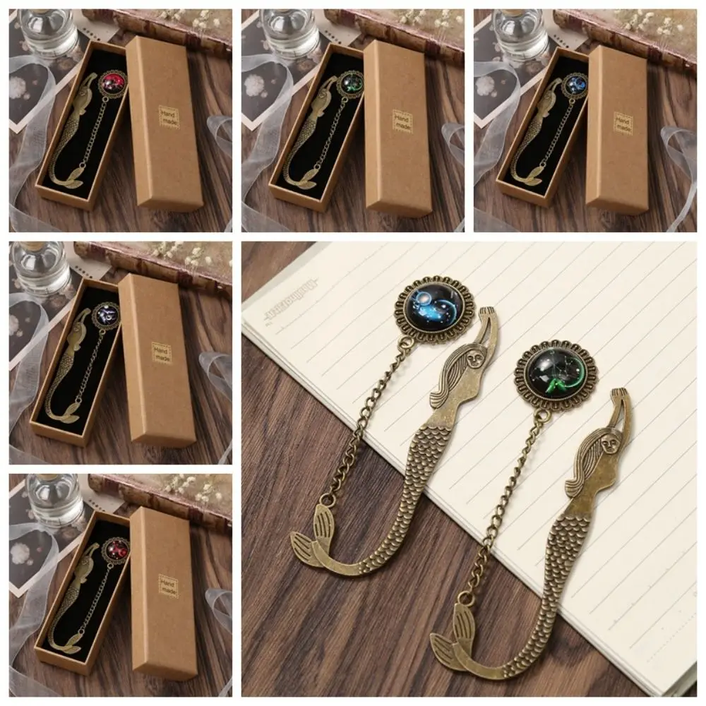 

Pagination Mark Twelve Constellation Bookmark Gemstone Inlaid Book Paginator Tassel Pendant Bookmark Good Luck Book Clip