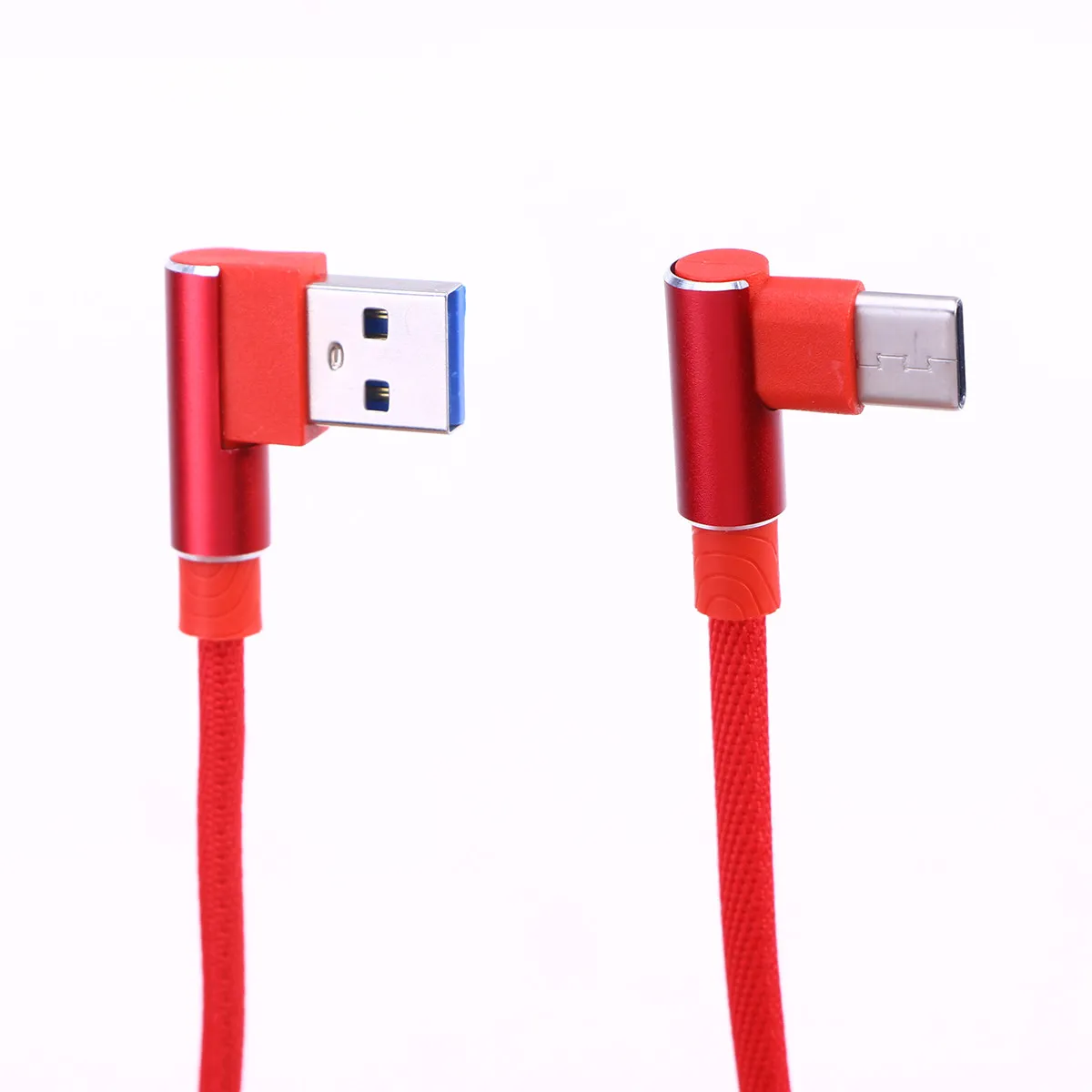 1M 직각 USB Type-C 케이블 나일론 편조 고속 충전 데이터 동기화 충전기 코드 P20 10 Galaxy S9 Note용