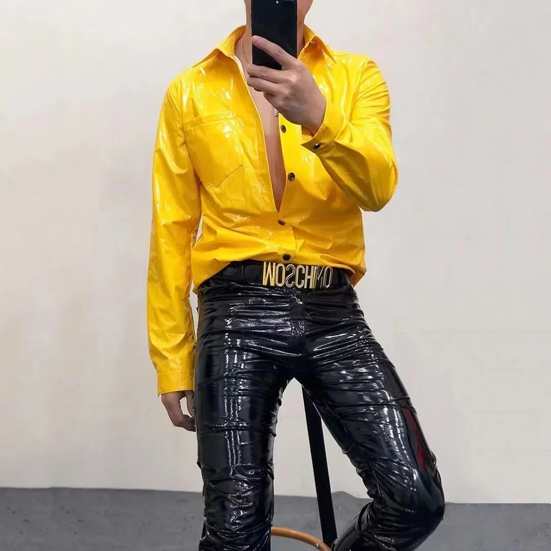 latex dress shirt Latex Dress Shirt Spread-Collar