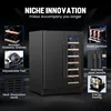 Wine and Beverage Refrigerator, 24inch Dual Zone Wine Cooler, 20Bottles 88Cans Undercounter Black Beverage Fridge for Bar Office 5