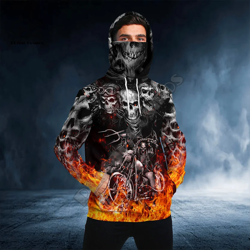 Newest Cosplay Reaper Ghost Gothic Skull Satan Baphomet Devil Retro 3DPrint Men/Women Harajuku Winter Hoodie Mask Casual Funny 2