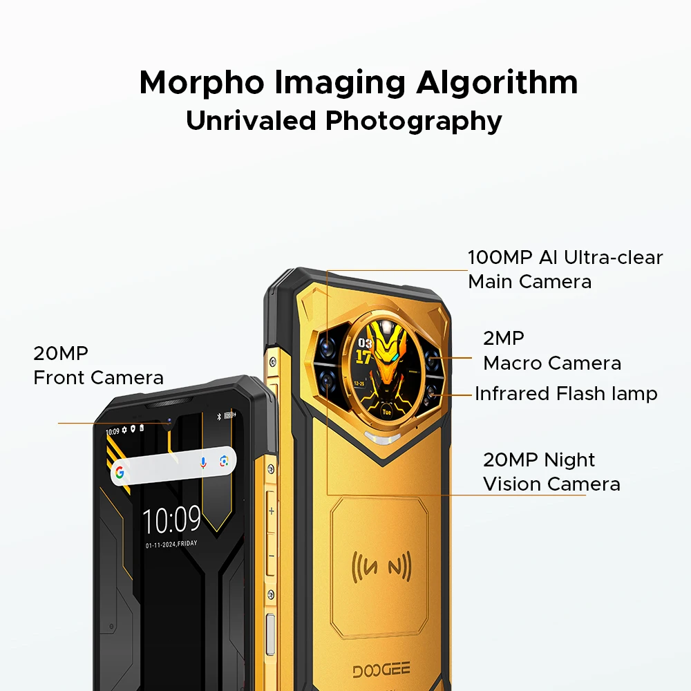 World Premiere DOOGEE S200 X 5G 12GB 512GB Rugged Phone MTK Dimensity 7050 10100mAh battery 33W 6.72” FHD+120Hz IPS screen 5