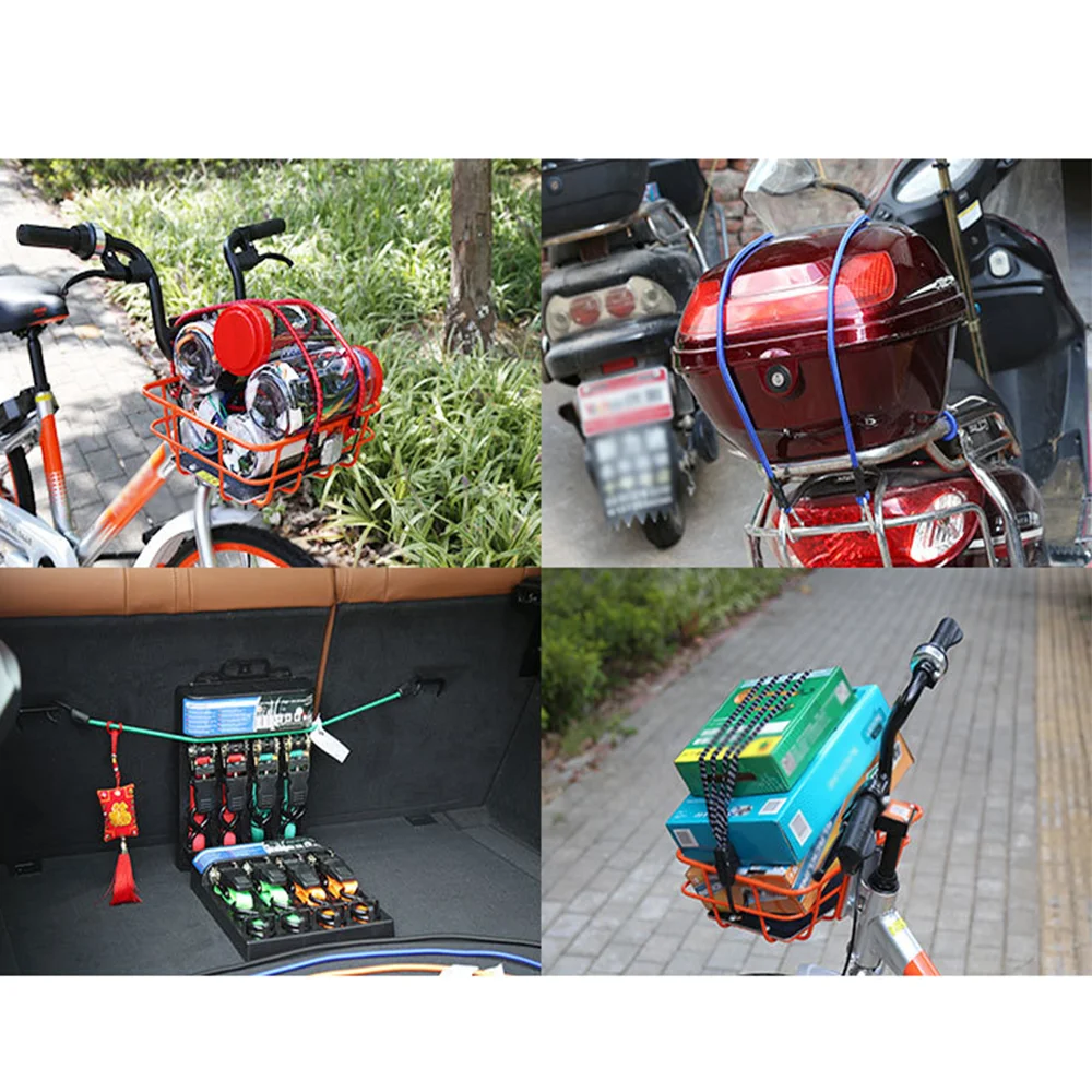 Bicycle Luggage Rack Carrier Elastic Band Bicycle Cargo Racks Tied Rubber Straps Rope Band Hooks MTB Bike Accessories