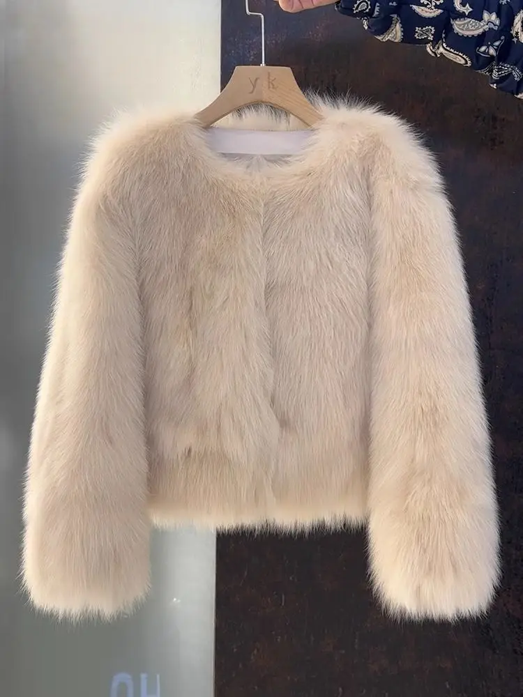 2026 Autumn Winter Environmentally friendly New Imitation fox fur grass Coat Women's Korean version Thick Loose Short Coats