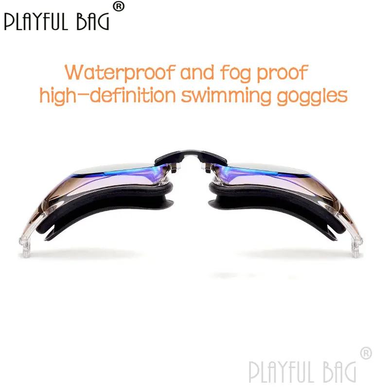 Professional swimming Myopic goggles waterproof anti-fog Adult HD large-frame electroplating myopia swimming glasses E182