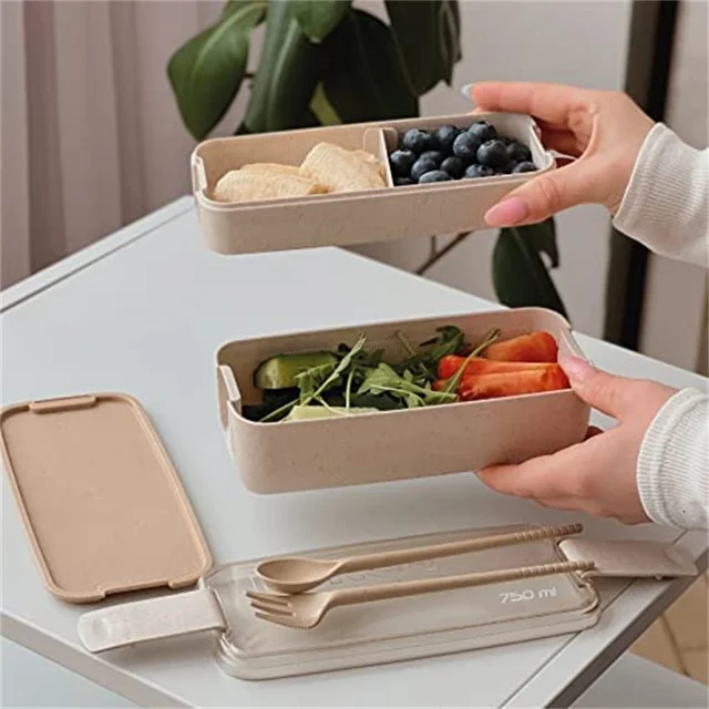 Fiambrera Bento a prueba de fugas para niños, caja de almuerzo para niños, palillos, lavavajillas, microondas, contenedor de alimentos seguro - Image 3