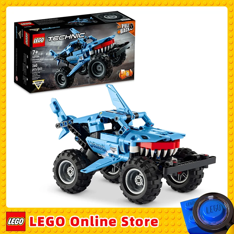 Lego Technic Monster Jam Megalodon Model Car Building Kit, 2 In 1 Shark Vehicle Build, Monster Truck Toys, 42134 (260 Pezzi)