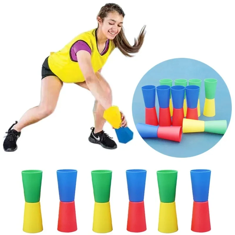 Multi Person Outdoor Sports Flip Cup Toys Kids Fun Game Flip Cup Shuttle Run Agility Cone Body Coordination Sports Equipment