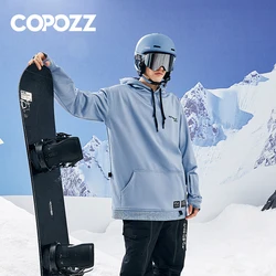 COPOZZ Winter Ski Hoodie Ski Sweatshirt Outdoor Ski Jacket For Men Women Warm Windproof Snowboarding Sweatshirt Snow Hoodie