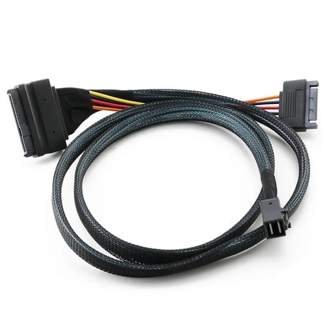 Cavo Mini SAS A U.2 Per SSD NVMe - SFF-8643 To SFF-8639, Con Alimentazione SATA, 1.6ft, PCIe 4.0