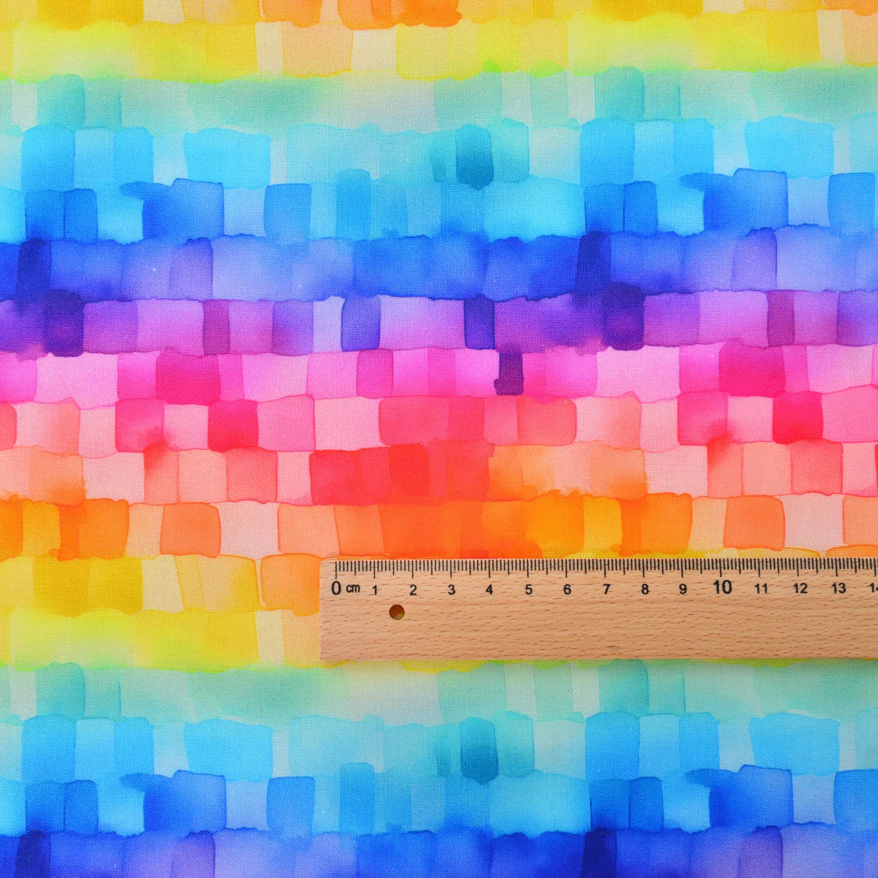 145x50cm DIY 의류 및 양재를위한 화려한 무지개 구름 코튼 원단 바느질 프로젝트를위한 일반 직조 원단