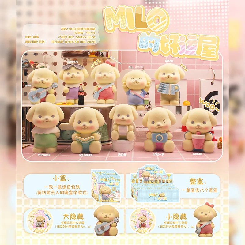 Milo'S Good Luck House Blind Box Creative Cute Pet Resin Ornament Surprise Box Children'S Toys Gift Trendy Figurines