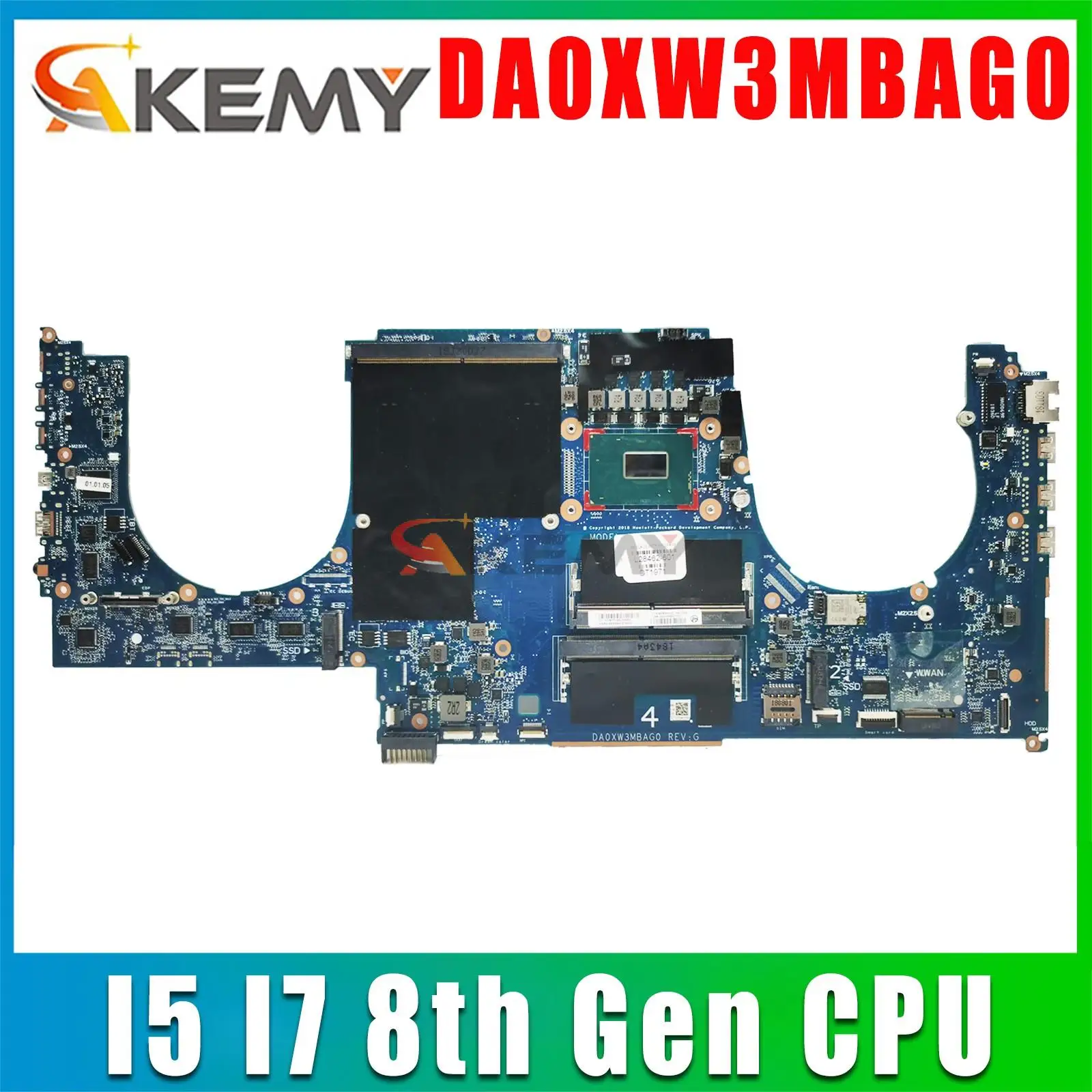 

For HP Zbook 17 G5 Laptop Motherboard CPU: i5-8300H i7-8750H DDR4 DA0XW3MBAG0 L28461-001 L28461-601 L30844-001 Full Tested