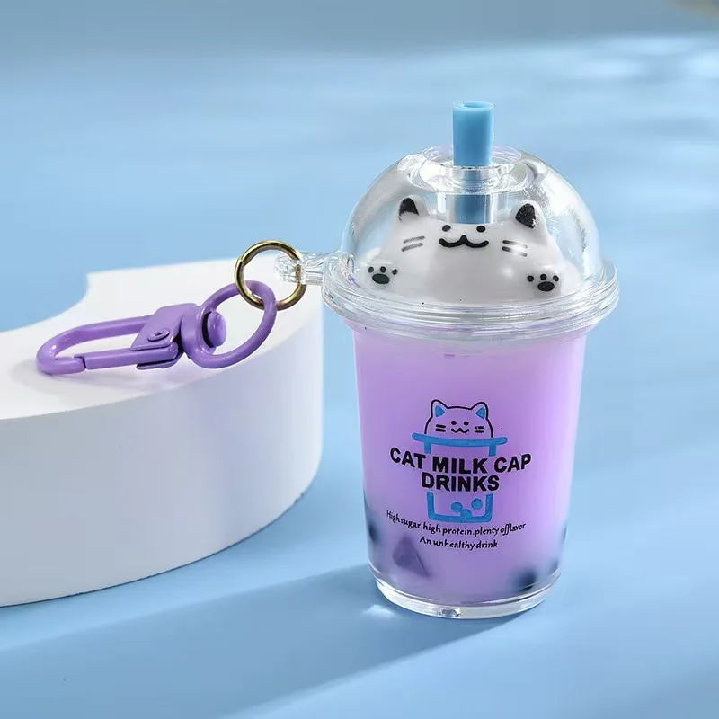 Oil Keychain - Cat Milk Tea Cup 6 Oil Keychain - Cat Milk Tea Cup _03