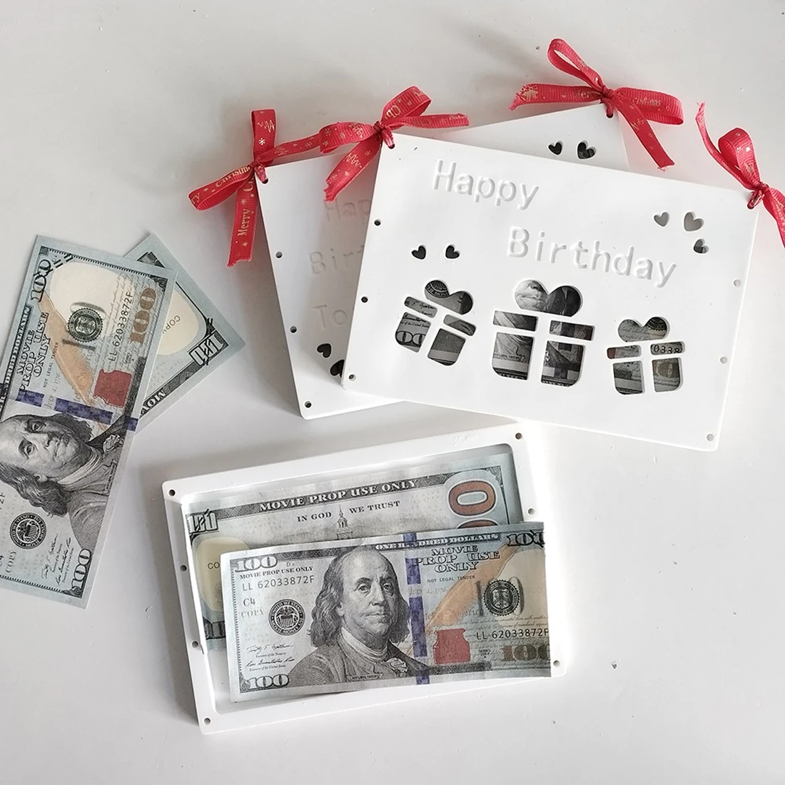 Silicone Mold Birthday Cash Box Gift Box Happy Birthday Gift Epoxy Resin Molds Hollow Cake Casting Pendant Mold