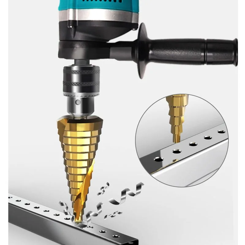 deres Tørke Hollywood Makita Pagoda Step Drill Hexagon Triangle Screw Drill Core Straight Hss  Spiral Groove Drill Bit Wood Metal Hole Cutter - Drill Bit - AliExpress