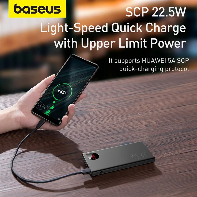 Baseus Power Bank 10000mAh 20000mAh 22.5W Fast Charging Powerbank Portable External Battery For iPhone 16 15 14 12 13 Pro 6