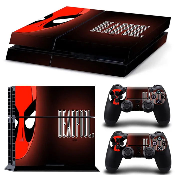 Marvel Spider Man Deadpool Vinyl Skin Sticker for PS4 Slim Console and 2 Controllers Decal Cover Game Accessories 