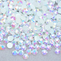Vibrant Jelly Pink AB Flatback Rhinestones for DIY Nail Art and Crafts (A41 Jelly White AB)