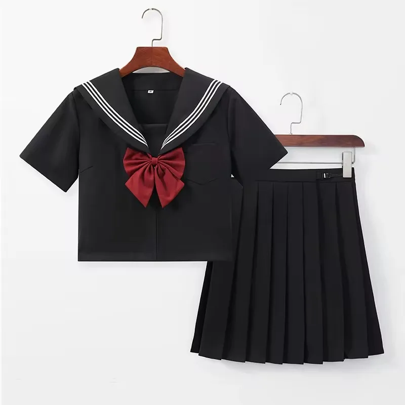 Japanese School Uniforms Girls Costume Sailor Blouse Pleated Skirt
