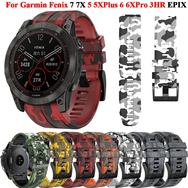 26 22mm Quickfit Watchband Strap For Garmin Fenix 7x 7 6x 6pro 5 5xplus 3hr  Epix Easyfit Silicone Smartwatch Bracelet Wristband-a