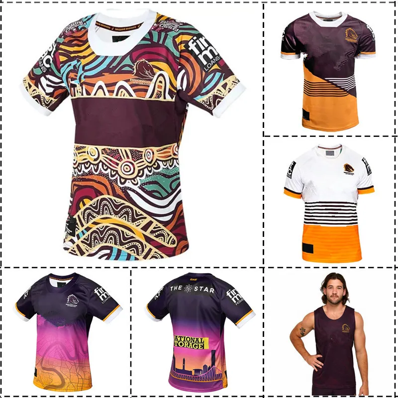 

2023 Brisbane Broncos Home / Away / Indigenous / Singlet / City Jerse Rugby Jersey - Mens Size:S-5XL（Print Custom Name Number）