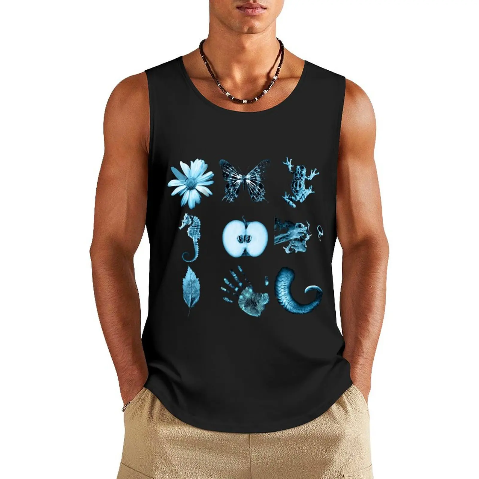 All nine glyphs of Fringe Tank Top Men's sleeveless singlets for men