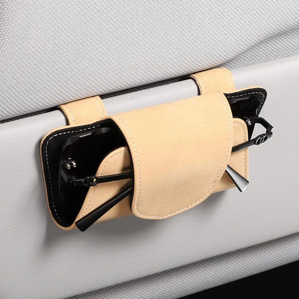 

Car Sun Visor Storage Organizer Versatile Car Sunglasses Organizers Suede Storage Box Clip For Sun Visor Protect Organize