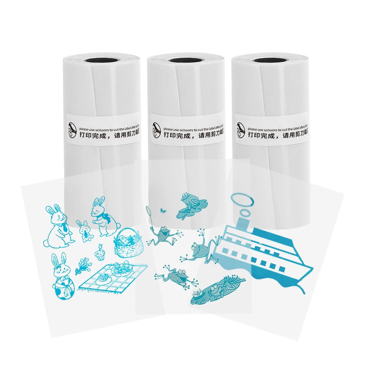 Transparent Self-Adhesive Thermal for Mini Portable Printers Even with Camera Light Surface Thermal Printing Paper, 57mm X 25mm