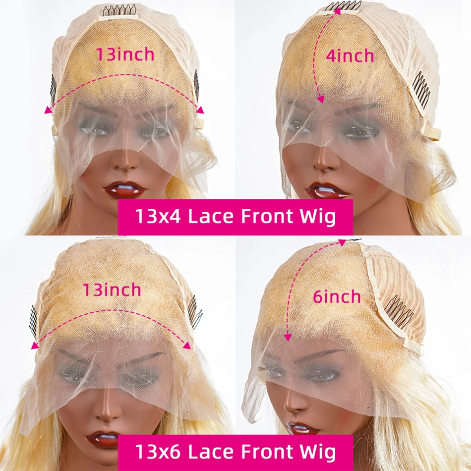 Deep Wave Blonde 613 Hd Lace Frontal Wig 13x6 Brazilian Lace Front Wigs Human Hair 13x4 Transparent Lace Frontal Human Hair Wig