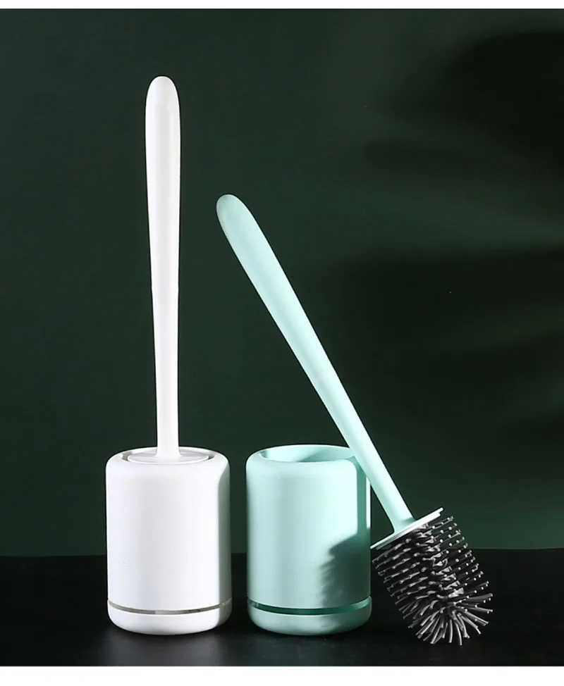 Description Picture 5 of itemWhite Plastic Toilet Brush Wall Mounted With Drainable Base Long Handle Toilet Cleaning Brush For WC Bathroom Cleaning Tools