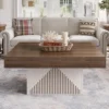 Coffee Table, Square Coffee Table with RGB LED Light, Wood Low Coffee Table for Living Room, Center Table for Living Room 4