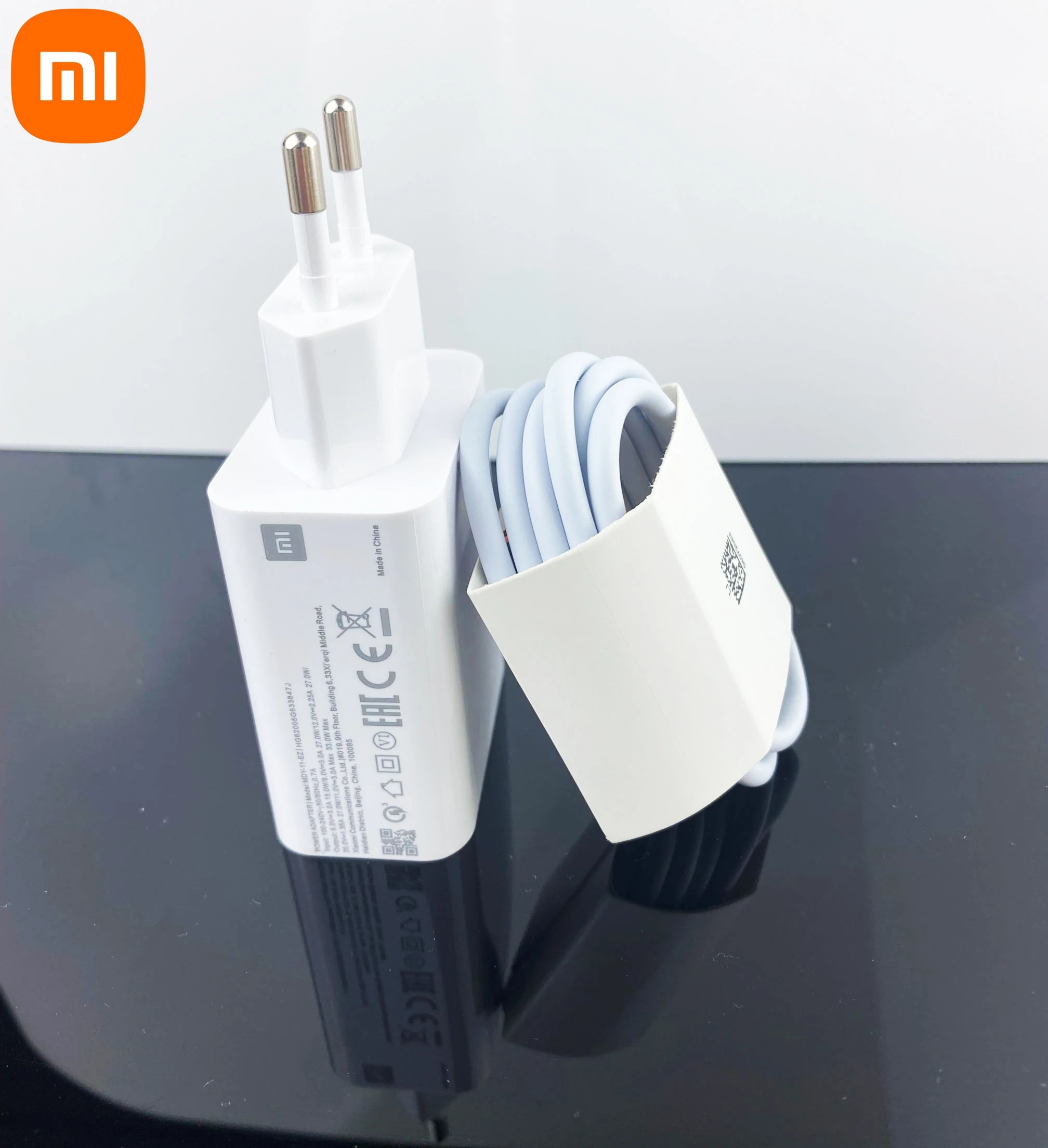 Original Xiaomi 33W Fast Charger EU Turbo Charge 6A Type C Data Cable Redmi Note 9 POCO X3 Nfc Mi 10 9 9t Pro Note 10 K20 K30 