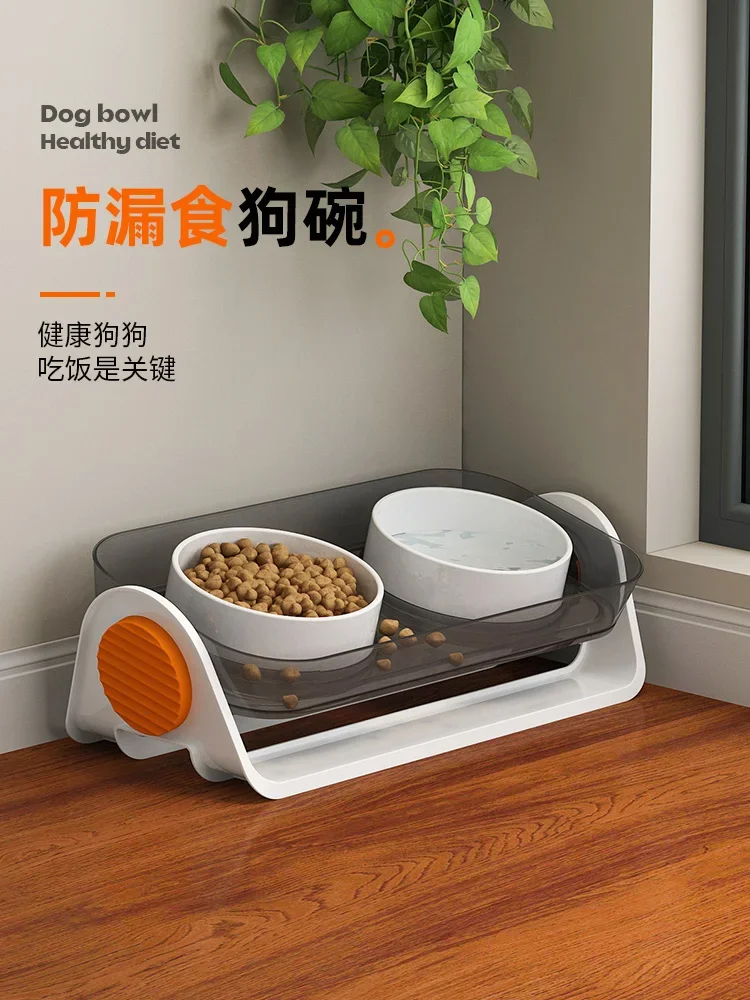 

Small Dog Bowl Ceramic Anti leakage and Anti overturning Dog Food Bowl Dog Food Drink Water Integrated Rice Bowl Cat Bowl Pet Bo