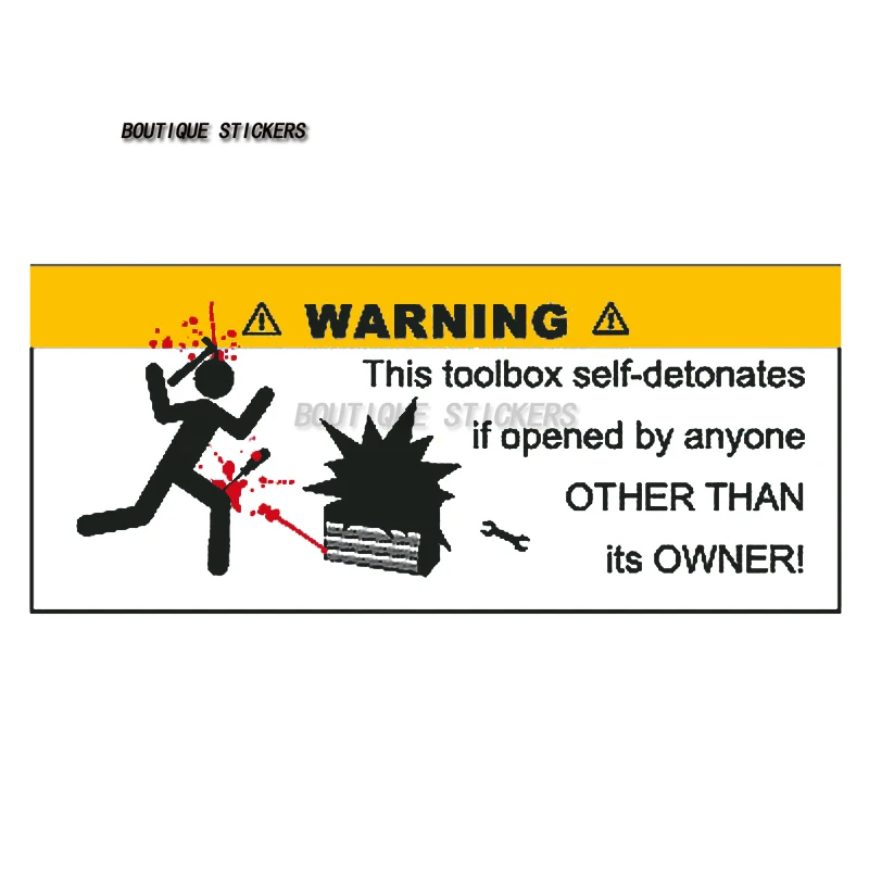 

Fun Stocking Stuffer for Guys Car Sticker Toolbox Sticker False Warning Waterproof Vinyl Decal