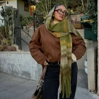 НОВЫЙ роскошный зимний толстый теплый шарф, женский кашемировый платок и накидки, шейный платок из пашмины, Bufanda, женский длинный Tessel Echarpe 2025 — изображение 4