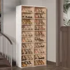 Portable Shoe Rack Organizer, Stackable Sneaker Storage Shoe Cabinet with Magnetic Clear Door, 10 Layers 40 Pairs 2