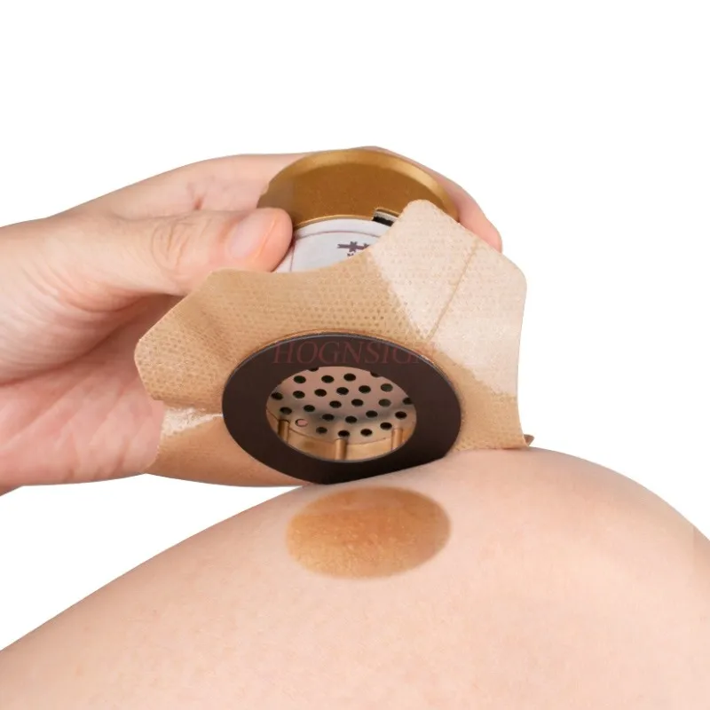 1 Set Moxa Box New Leak-proof Moxa Stick Burner Moxibustion Heat Treatment Holder Heathy Care (2 AI Pots+20 Aizhu+20 Stickers)