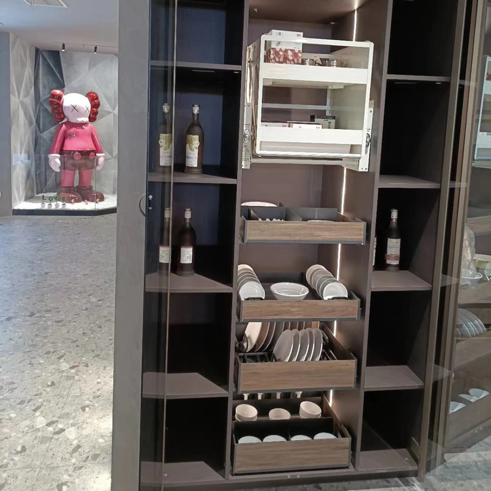 Top Quality Kitchen Pantry Lifter Pantry Pull Down Basket Shelf Tall Cabinet Elevator GSJ-600
