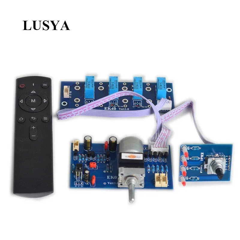 

Lusya Remote Preamp Volume Control 4-ways Audio Input Signal Selector Switching + Mute For HIFI Amplifier Board Upgrade