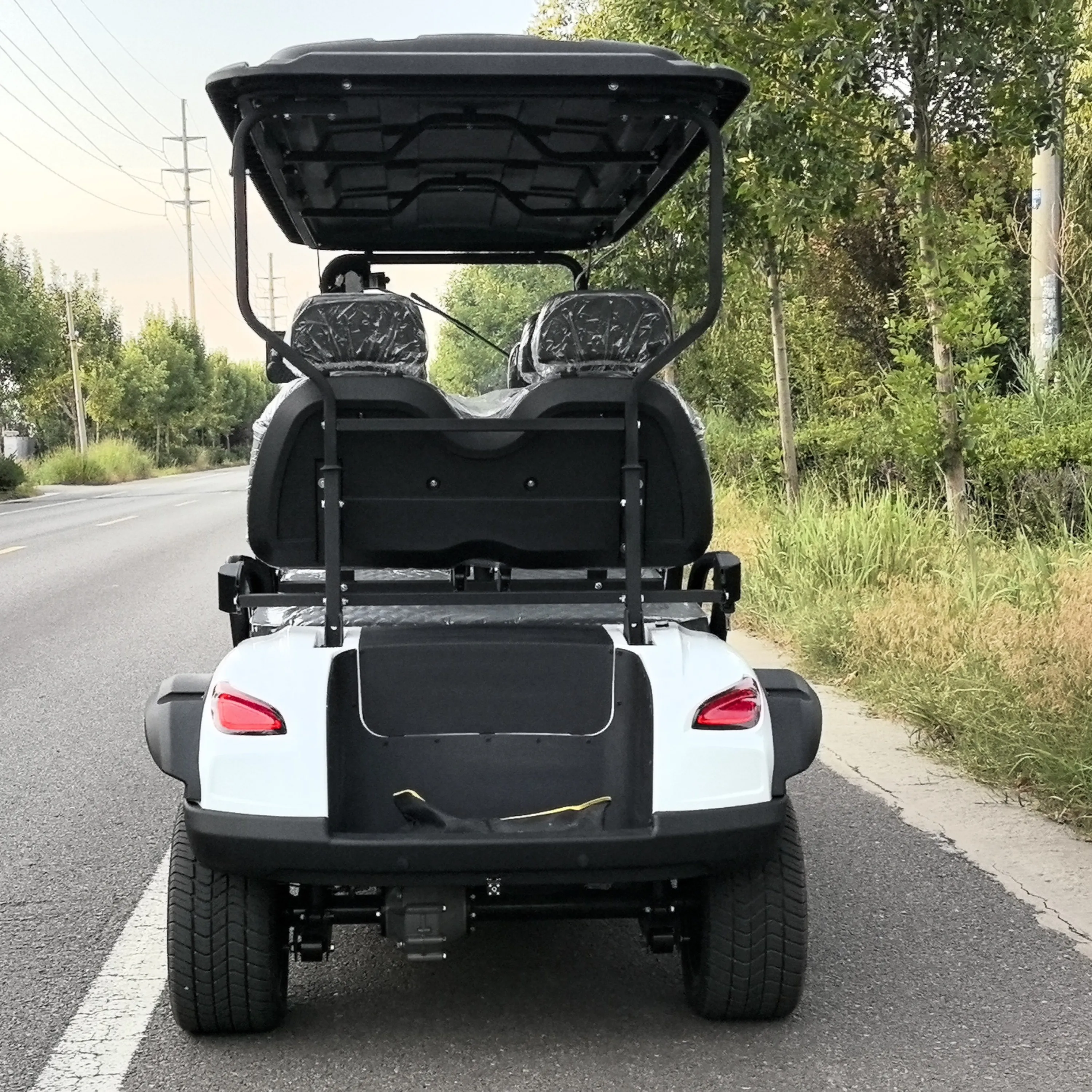 새로운 디자인 고하중 용량 4인승 블루 스트리트 리걸 4x4 구동 전기 골프 카트 커뮤니티 셔틀용