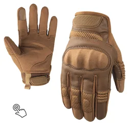 Men's Touch Screen Tactical Outdoor Gloves for Cycling, Running, and Combat (Brown)