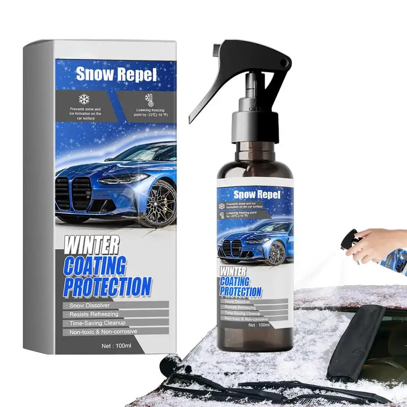 

100ml Car Deicer Spray Auto Windshield Defroster Spray Glass Cleaner Spray Streak Free Liquid Water Spot Remover For Cars