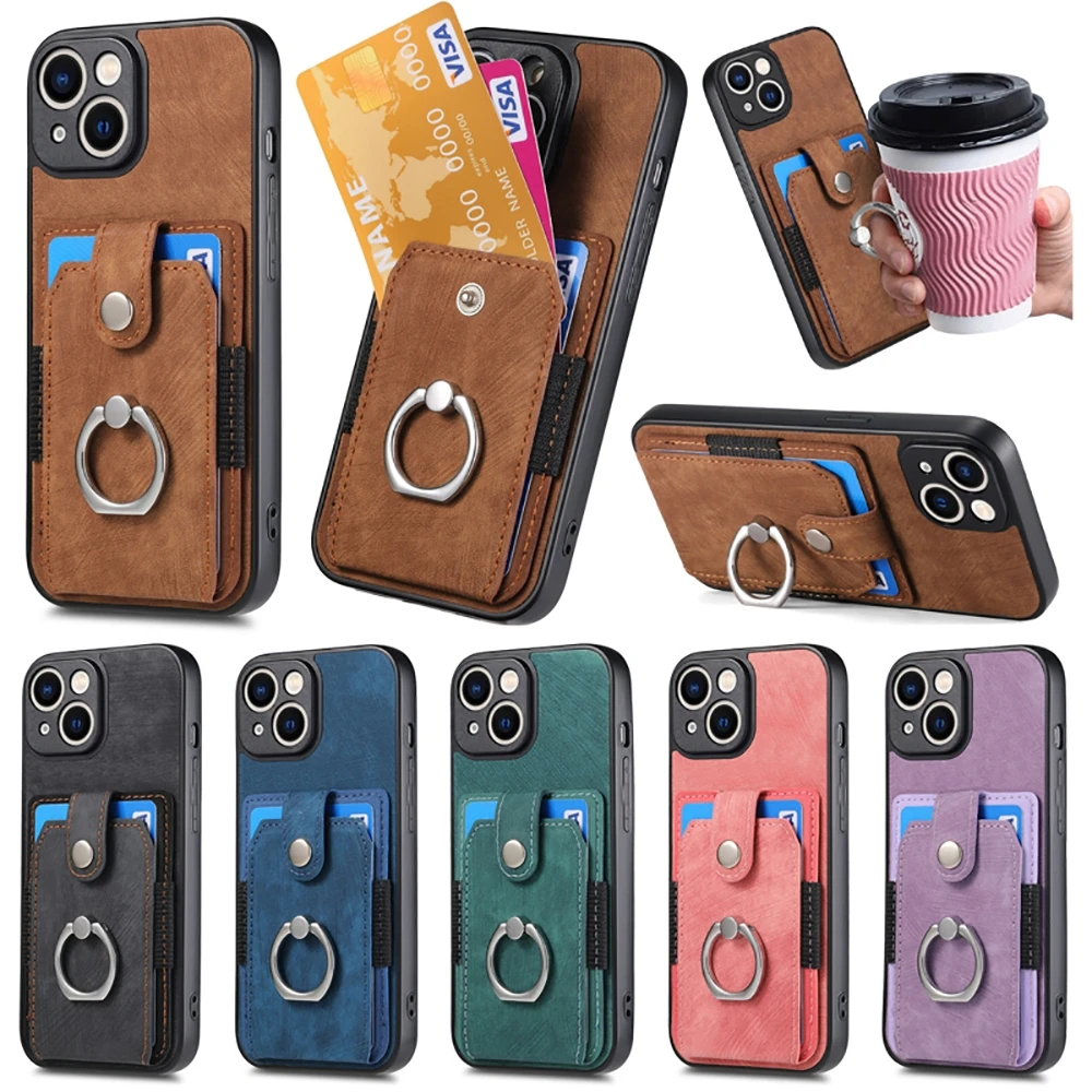 

Чехол для телефона Samsung Galaxy A13, A23, A33, A53, A12, A22, A32, A42, A52, A72, A21S, A31, A41, A51, A71, тонкий чехол с кольцом-держателем на 360 ° и отделением для карт