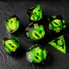 BESCON Dragon's Eye Sharp Edged Polyhedral Dice Set of 7, Handmade Dragon's Eye Dice for Role Playing Game, 4 colors available 3