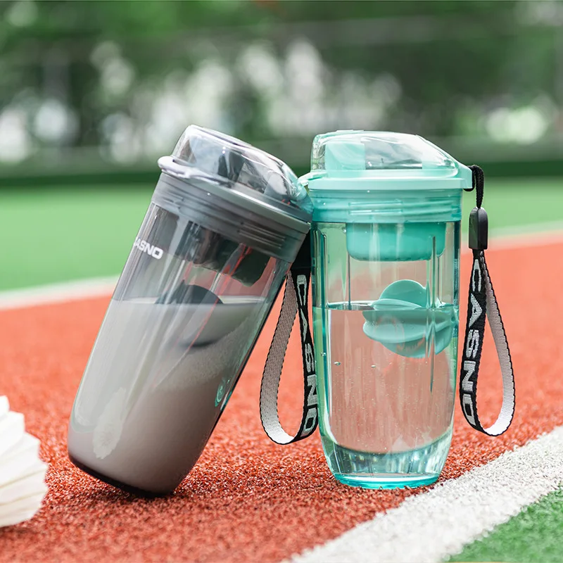 

400ml Sport Shaker Bottle Plastic Water Bottle with Whisk Ball Lid Tea Filter Protein Shaking Cup BPA Free Leak Proof Durable