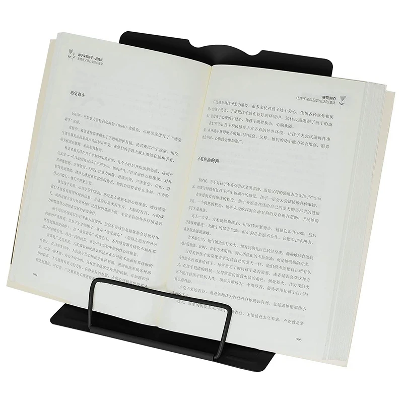거치대 금속 책 스탠드 접이식 독서 책 거치대 거치대, 6 각도 조절 가능, 종이 페이지 클립 읽기